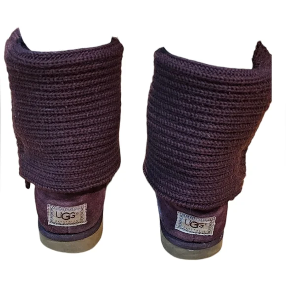 UGG - 5819 Classic Cardy Burgundy Knit Boots Comfort Y2K​ - Picture 3 of 8